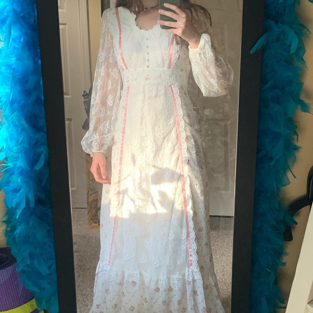 Vintage Gunne Sax style prairie dress (ILGWU)